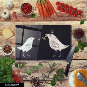 Resim Aylina Baskılı Cam Kesme Tahtası |temperli Cam | 25 x 35 cm 