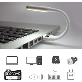 Resim Ropcomp USB LED Işık – Esnek Okuma ve Klavye Lambası (Beyaz) 