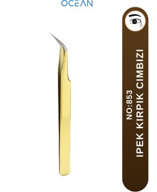 Resim Ocean Ipek Kirpik Cımbızı, Profesyonel Kolay Uygulanabilir, Gold 