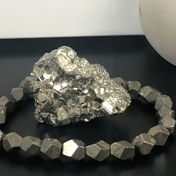 Resim 1 Adet Doğal Pirit (Marksit) El Yapımı Boncuk Zenginlik ve Koruma Muska Bilekli - 8mm Romb Ham Taş Takı, Çekici Uniseks Hediye Erkeklere & Kadın, Tüm Sezon Günlük Şık Parti Acessory 