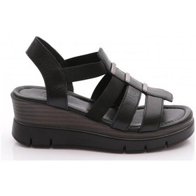 Resim Dgn 2700 -23740 Kadin Kalin Taban Sandalet Siyah 