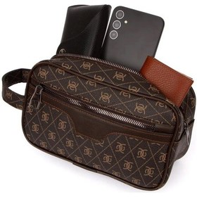 Resim Newish Polo Erkek Deri Mekanizmalı Cüzdan Ve Portföy Clutch Traş Kozmetik Bakım Ve Günlük El Çantası 14x24cm New171 Koyu Kiremit 