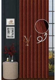 Resim İthal Kadife Fon Perde Plise 01 V-321 Turuncu Turuncu 