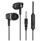 Resim Syrox K17 1.2 M 3.5 MM Aux Kablolu Mikrofonlu Kulak İçi Kulaklık Siyah 