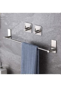Resim Zift Unique Paslanmaz Çelik Havluluk & 2 Adet Bornoz Askısı - 45cm Havluluk,havlu Askısı Takım,düzenleyici Askı Diğer 