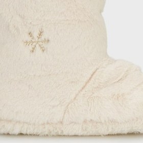 Resim Lela Yumuşak Dokulu Peluş Bayan Panduf 6722004 Ekru 