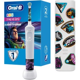 Resim Oral-B D100 Çocuk Şarjlı Diş Fırçası Lightyear +Seyahat Kabı 