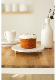 Resim Akayev Traverten 28 Cm Altın Boncuk Ayaklı Sunumluk Çok Renkli 