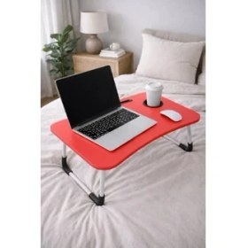 Resim Zenwaya Store Portatif Atlantik Kırmızı Renk Laptop Sehpası Katlanabilir Çalışma Masası Kahvaltı Masası 