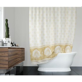 Resim Banyo Perdesi 2x100x200 Çift Kanat Duş Perdesi Halka Hediyeli 4910 Beyaz Beyaz 