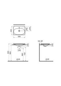 Resim VitrA Nest Trendy 5685B003-0001 Etajerli Lavabo, 60cm, Beyaz 