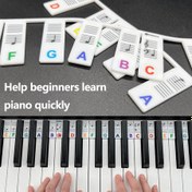 Resim 1 Set Silikon Piyano Klavye Not Etiketleri, Sökülebilir ve Yeniden Kullanılabilir, Başlangıççılar için Kolay Kullanım Kılavuzu, 88/61/54/49/37 Tuşlu Piyano ile Uyumlu, Etiket Gerekmez 