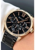 Resim Ferrucci Takvim Özellikli Rose Gold Çelik Kasa, Siyah Çelik Kordon Erkek Kol Saati Zmfer065 