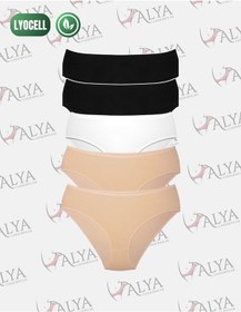 Resim Alya Underwear Kadın Külot, Lyocell Kumaş Külot, Ter Emici Rahat Ve Dayanıklı Kadın İç Çamaşırı, Liyosel Slip Çok Renkli P02 