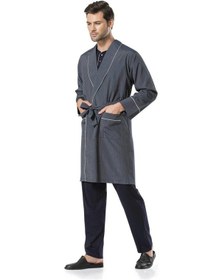Resim Pierre Cardin Erkek 5'li Set Şal Yaka Röpteşambır Takımı Lacivert 