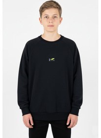 Resim Kanguru Cepli Baskılı Detaylı Erkek Çocuk Sweatshirt-90884 Siyah 