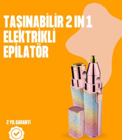 Resim VINTESSY Mini USB Şarjlı Elektrikli Epilatör – Kaş ve Yüz Tüy Temizliği İçin 2'si - MKR4011-3875 