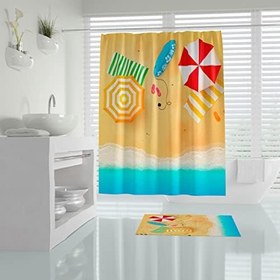 Resim Tropik Zethome Summer Banyo Duş Perdesi Tek Kanat 1x180x200 