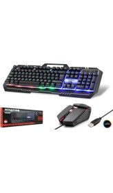 Resim Hadron Novator HD865 Q Kablolu Klavye ve Mouse Set Oyun İçin Siyah Tasarım 