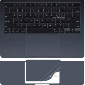 Resim Macbook Air M2-M3 Kılıf 13.6 Inç Koruyucu Sticker Touchpad (Touchid&apos;li Air) A2681 A3113 ile Uyumlu Gece Mavisi 
