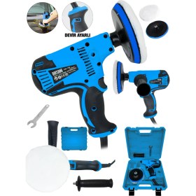 Resim Daflong Tam Profesyonel 6 Kademe Devir Ayarlı 125 mm Zımpara Araba Pasta Cila Polisaj Makinesi-Mavi 