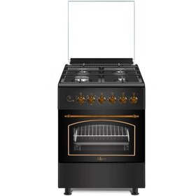 Resim Gl General GLF 6040RS 60 cm Rustik Siyah Ocaklı Fırın 