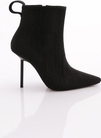 Resim Dgn 8017 Kadin Arkasi Lastikli Topuklu Bot 8017-2446-R14001 Siyah 