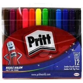 Resim Pritt Jumbo Kalın Uçlu 12 Renk Keçeli Kalem Boya 