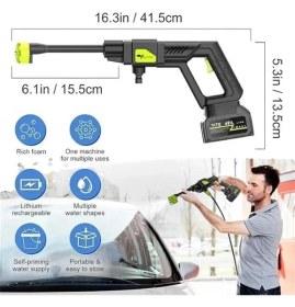 Resim AyrStore Şarjlı ve Yüksek Basınçlı Ilaçlama Oto Yıkama ve Sulama Tabancası 6 Farklı Püskürtme 24V 