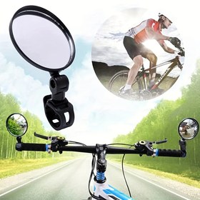 Resim 2 adet Bisiklet Arka Görüş Aynası, 360 Derece Dönebilen Yardımcı Konveks Ayna, Direksiyon Montajlı Bisiklet Arka Görüş Aynaları, Ayna Çapı 7.5cm/ 2.95in, Bisiklet Aksesuarları 