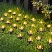 Resim 30 adet Güneş Enerjili LED Zemin Işıkları - Şenlikli Dış Mekan Dizisi Çim ve Bahçe Süsleri, Nikel Pil, Sıcak Sarı Işık, Noel ve Tatil Atmosferi için Mükemmel, Dış Mekan Işıkları 