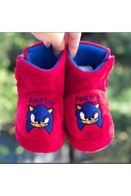 Resim Pandalina Cırtlı Çocuk Panduf Kaydırmaz Taban Hızlı Çocuk Figürlü Terletmez Üşütmez Anaokulu Kreş Ev Pandufu 