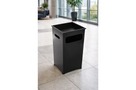 Resim Hijyen Dükkanı Kare Kumluklu Dış Mekan Küllük 29 Litre Elektrostatik Boyalı Metal Modern Tasarım Sigara Atık Kutusu S-156 