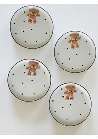 Resim Teddy Bear 4 Adet Kabartma 21cm Tabak Çok Renk 