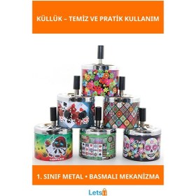 Resim Şık Metal Basmalı Küllük Dayanıklı Ve Pratik Tasarım 