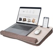 Resim Vigo Wood Ls022 Taşınabilir Minderli Laptop Notebook, Tablet Ve Telefon Bölmeli, Yatak Ve Kucak Sehpası 