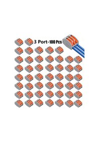 Resim Dashanshop 3port-100pcs Kaldıraçlı Hızlı Terminal Blok - 2/3/4/5 Delikli Otomotiv Endüstriyel Ev Bağlantı 
