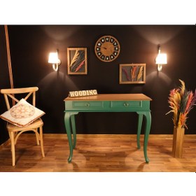 Resim Wooding 100 Cm Çekmeceli Masif Yeşil Naturel Dresuar (548588151) 