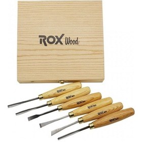 Resim Rox Wood 6 Parça Ahşap Oyma Seti Ahşap Kutulu 