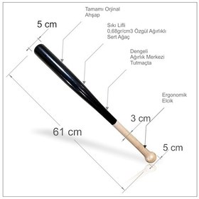 Resim Dengeli 61 Beyzbol Baseball Beyzball Sopası Tahtası Aleti Siyah 