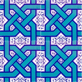 Resim Armada Çini 20x20 Cm Ac 6 Selçuklu Turkuaz Zincir Geçme Çini Karo 