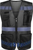 Resim MOTOANL Motosiklet Reflektörlü Yelek Polyester Kumaş Çok Fonksiyonlu Cepler Motor Yelek Siyah 