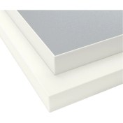 Resim Tezgah, Beyaz Kenarlı Açık Gri-Beyaz-Laminat, 246X63,5X2,8 Cm, Çift Taraflı 