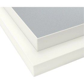 Resim Tezgah, Beyaz Kenarlı Açık Gri-Beyaz-Laminat, 246X63,5X2,8 Cm, Çift Taraflı 