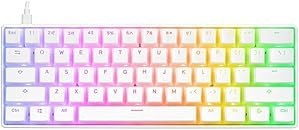 Resim Rampage KB-R135 PARVUS Beyaz Type-C Bağlantılı RGB Puding Tuşlu Red Switch İngilizce Q Gaming Oyuncu Klavye 