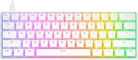 Resim Rampage KB-R135 PARVUS Beyaz Type-C Bağlantılı RGB Puding Tuşlu Red Switch İngilizce Q Gaming Oyuncu Klavye 