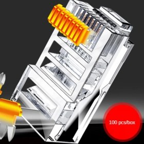 Resim PrimeX Plus PX-CAT460 Cat6 Jak Plug 100 Lü Paket RJ45 Konnektör 