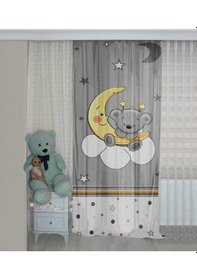 Resim Bebişim Sevimli Ayıcık Bi172 Çift Kanat Çocuk Odası Fon Perde 