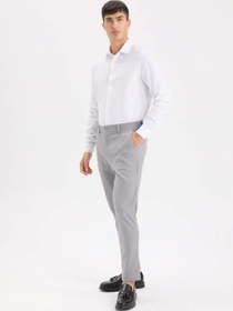 Resim DeFacto Tailored Fit Normal Kesim Düz Paça Her Yöne Esneyen Yazlık Kumaş Pantolon 