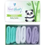 Resim Novibaby 3'lü Bambu Yenidoğan Bebek Çorabı I Trendy I 0-6 Ay 